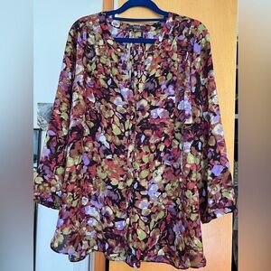 Not Your Daughter’s Jeans Pintuck Floral Blouse Sz. XL